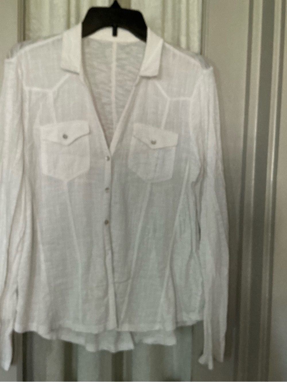Woman’s Lightweight White Button-Front Shirt